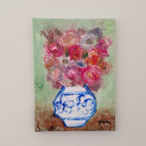 油絵 のおすすめ作品・人気作家 油絵 花 花瓶 in the green forest インテリア絵画 アート