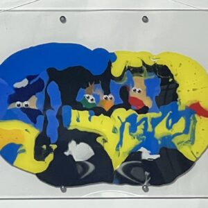 絵画 のおすすめ作品・人気作家 アクリル かわいい けったい デカルコマニー バス 乗り物 現代アート 路線バス 車 ろせんバス インテリア絵画 アート