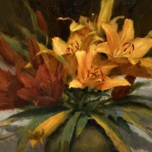 油絵 のおすすめ作品・人気作家 植物 油絵 花 静物画 Orange and red lilies インテリア絵画 アート