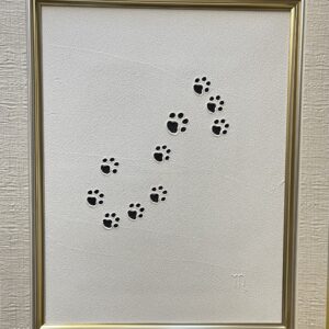 彫刻 レリーフ 立体アート のおすすめ作品・人気作家 猫足跡肉球星座蠍座デニムテクスチャーモダン白 肉球砂骨アート蠍座デニム足跡(マーク付き) インテリア絵画 アート