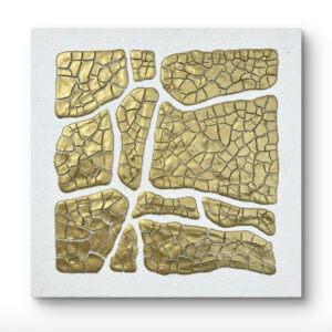 絵画 のおすすめ作品・人気作家 ゴールド　ホワイト　ミクストメディア　壁画 dokoka no hekiga?/3° インテリア絵画 アート