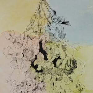 ペン画 ドローイングのおすすめ作品・人気作家 花 ドライフラワー ブーケ ペン画 水彩 ドライフラワー インテリア絵画 アート