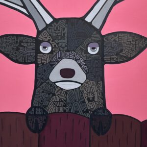 絵画 のおすすめ作品・人気作家 イラスト 動物 鹿 今日の見学者 インテリア絵画 アート