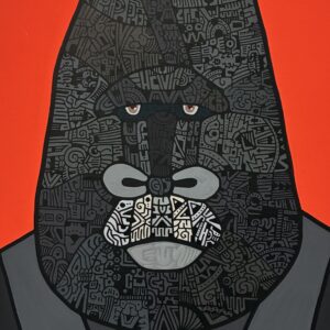 絵画 のおすすめ作品・人気作家 イラスト 動物 ゴリラ 絵 正装 インテリア絵画 アート