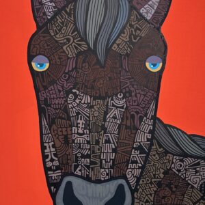 絵画 のおすすめ作品・人気作家 イラスト 動物 馬 おうまさん インテリア絵画 アート