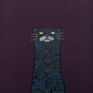 絵画 のおすすめ作品・人気作家 イラスト 動物 猫 見上げる先 インテリア絵画 アート