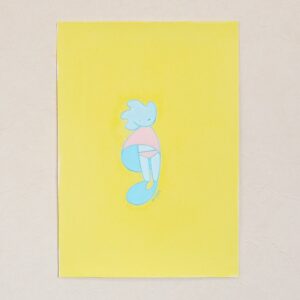 手描きイラスト のおすすめ作品・人気作家 黄色 かわいい イエロー パンツ 突風 インテリア絵画 アート