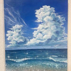 油絵 のおすすめ作品・人気作家 海　夏　空　雲　波　青 海のきらめき夏の空 インテリア絵画 アート
