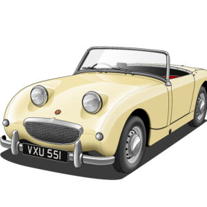 デジタルイラスト のおすすめ作品・人気作家 イラスト クラッシックカー 車 Austin-Healey インテリア絵画 アート