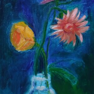 絵画 のおすすめ作品・人気作家 油絵 花 ガーベラ ラナンキュラス リューココリーネ 油彩画 冬の花たち インテリア絵画 アート