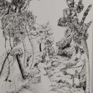 ペン画 ドローイングのおすすめ作品・人気作家 ペン画 細密 風景 道 インテリア絵画 アート