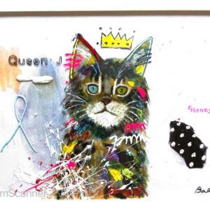 版画 のおすすめ作品・人気作家 イラスト 動物 抽象画 犬 猫 ポップアート 【Queen.J】No.2 ガラスアート（アクリル板）　額装付き インテリア絵画 アート