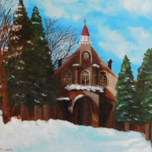 油絵 のおすすめ作品・人気作家 冬　雪　教会　空　白　油絵　風景画 冬の教会 インテリア絵画 アート