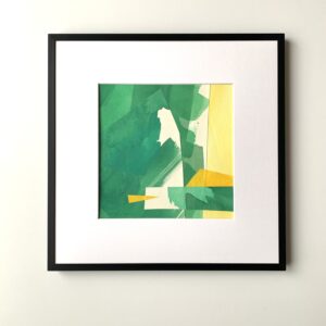 絵画 のおすすめ作品・人気作家 コラージュ 抽象画 緑 黄色 景色 湖畔 インテリア絵画 アート