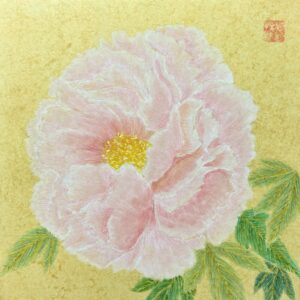 日本画 のおすすめ作品・人気作家 植物 花 牡丹 桃色の牡丹 インテリア絵画 アート