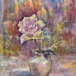 油絵 のおすすめ作品・人気作家 バラ　花　油彩　陶芸　静物　天使 エンジェルキッスNo5 インテリア絵画 アート