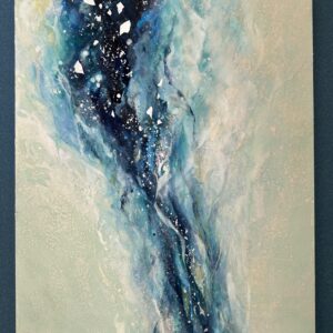 日本画 のおすすめ作品・人気作家 抽象画 日本画 銀色 青 潮流 #3 インテリア絵画 アート