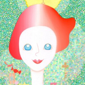 絵画 のおすすめ作品・人気作家 アクリルガッシュ アクリル画 グリーン 花柄 それゆえに愛を インテリア絵画 アート