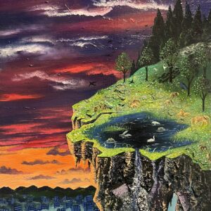 Uncategorized 夕空花動物 たどりつけない花園 インテリア絵画 アート