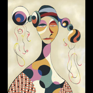 絵画 のおすすめ作品・人気作家 デジタル 女性 抽象画 contemporary feeling graphical カラフル キュビズム グラフィカル ジークレー ポートレイト 抽象 portrait_23 #02 インテリア絵画 アート