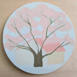 油絵 のおすすめ作品・人気作家 ピンク 木 油絵 自然 花 あたたかい 心 春 暮らし 柔らか 静けさ 風景 春 インテリア絵画 アート