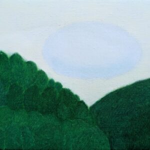 油絵 のおすすめ作品・人気作家 油絵 緑 山 流れてきた雲 自然 絵 釣り 風景 雲 風景 山間の雲 インテリア絵画 アート