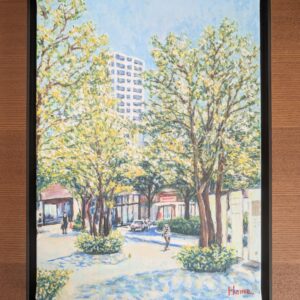 油絵 のおすすめ作品・人気作家 油絵　風景画　柏の葉　 『晴れた午後、街角で（Sunny afternoon on the street）』 インテリア絵画 アート