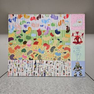 絵画 のおすすめ作品・人気作家 アクリル画カラフル お菓子のおまけ F15号サイズ インテリア絵画 アート