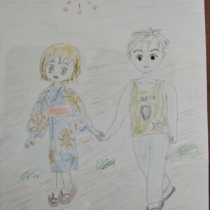 手描きイラスト のおすすめ作品・人気作家 恋人花火イラスト 花火大会 インテリア絵画 アート