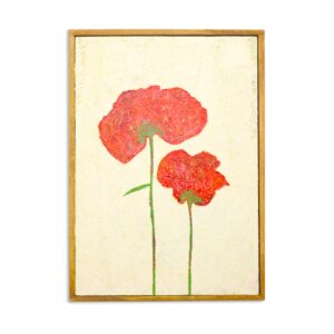 アクリル画 のおすすめ作品・人気作家 抽象画 花 アクリル画 インテリア カラフル Silent Red Poppy No.280 インテリア絵画 アート