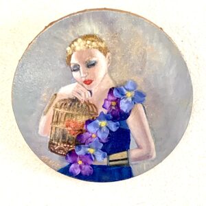 油絵 のおすすめ作品・人気作家 油絵 花 ハート 女性画 心臓 油画 鳥籠 心臓に花 インテリア絵画 アート