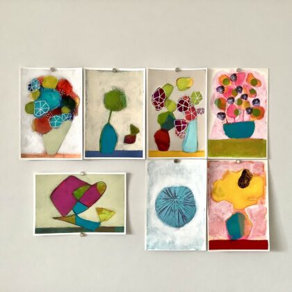 アクリル画 のおすすめ作品・人気作家 花 カラフル 【O様専用】ポストカードサイズ7枚 インテリア絵画 アート