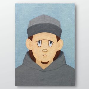 絵画 のおすすめ作品・人気作家 人物 アクリル画 インテリア キャラクター グレー ポップアート 現代アート 青 Untitled インテリア絵画 アート