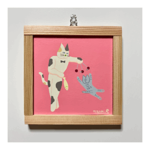 アクリル画 のおすすめ作品・人気作家 イラスト 猫 ご褒美はおあずけ インテリア絵画 アート