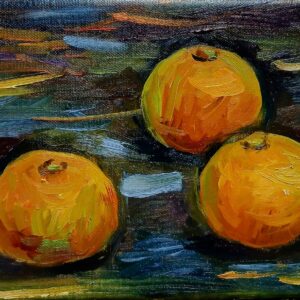 油絵 のおすすめ作品・人気作家 油彩 冬 冬の風物詩 果物 柿 落ち着き 蜜柑 インテリア絵画 アート