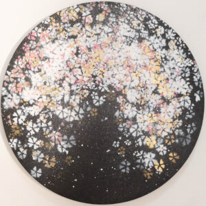 油絵 のおすすめ作品・人気作家 花 さくら 丸 円形 夜桜 春 桜 Sakura インテリア絵画 アート