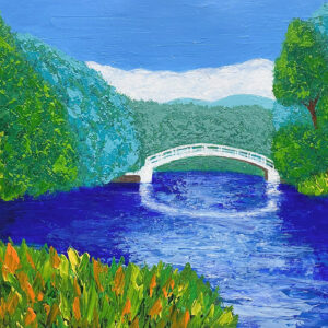 アクリル画 のおすすめ作品・人気作家 森 緑 自然 エメラルド ターコイズ 山 川 青 風景画 水辺の眺望 インテリア絵画 アート