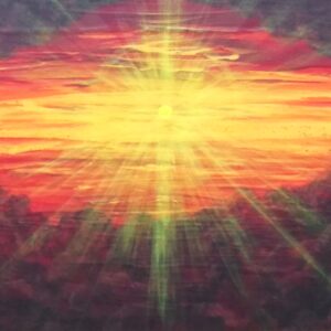 アクリル画 のおすすめ作品・人気作家 抽象画太陽日の出 明けの朱雀 インテリア絵画 アート