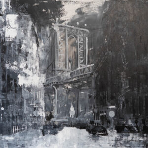 絵画 のおすすめ作品・人気作家 モノクロ NewYork NY アメリカ ニューヨーク ブルックリン ブルックリンブリッジ New York, city scape composition #14 インテリア絵画 アート