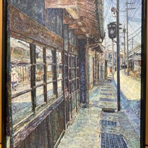 油絵 のおすすめ作品・人気作家 油絵風景画奈良宇陀松山重伝建町並み古民家建築特大F50厚塗りインパスト知事賞コレクターズアイテム和モダンインテリアオフィスアート 宇陀松山（鏡面の街並み） インテリア絵画 アート