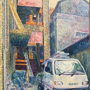 油絵 のおすすめ作品・人気作家 油絵 インパスト 厚塗り 奈良 昭和レトロ 軽トラック 風景画 路地の軽トラック（かつての営み） インテリア絵画 アート