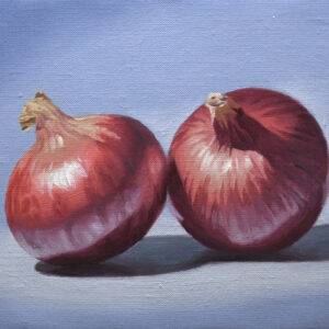 油絵 のおすすめ作品・人気作家 赤 写実 紫 静物画 赤タマネギ インテリア絵画 アート