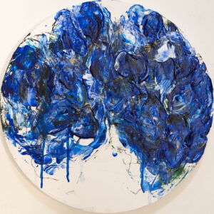 油絵 のおすすめ作品・人気作家 抽象画 花 floral flowers フラワー フローラル 丸 円形 抽象 青 Flowers インテリア絵画 アート