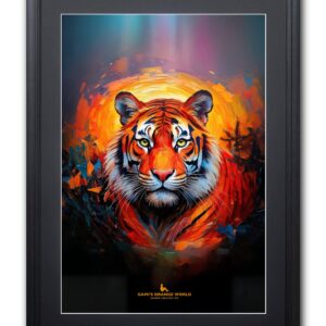 デジタルイラスト のおすすめ作品・人気作家 動物 AI アート トラ 夕日 生成ai 虎 【額付AIアート/A3ノビ】SUNSET TIGER（夕陽の虎） インテリア絵画 アート