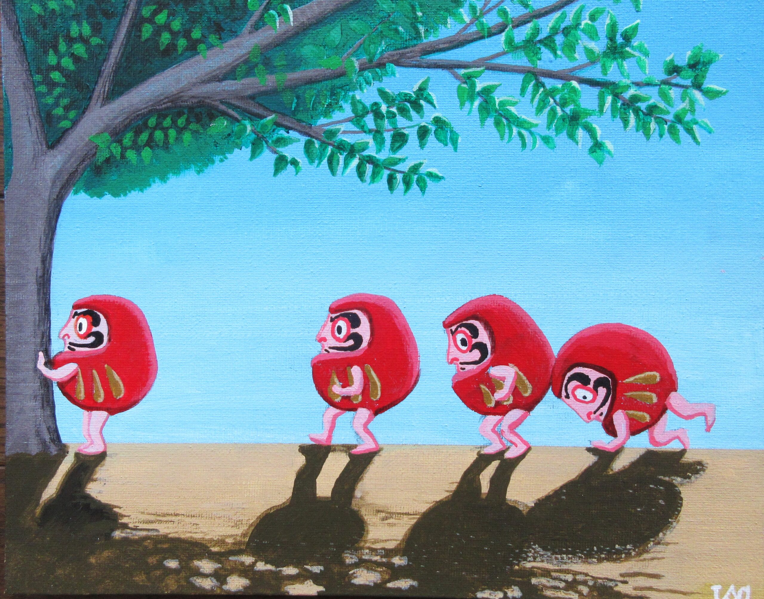 イラスト のおすすめ作品・人気作家 イラスト こども ダルマ 遊び ダルマさんが転んだ インテリア絵画 アート