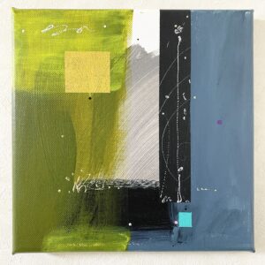 アクリル画 のおすすめ作品・人気作家 抽象画 アクリル画 グリーン グレー ブラック 今日の絵 心象 心象風景 日々の心象シリーズ 風景画 ふかく インテリア絵画 アート