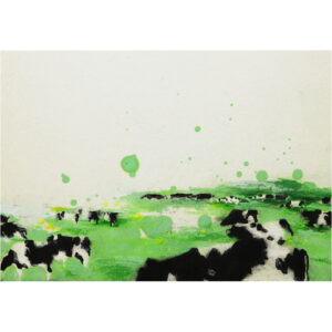 絵画 のおすすめ作品・人気作家 conte cow marker Pasture spring 牛 牧草 草原 春の牧草地 インテリア絵画 アート