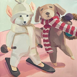 油絵 のおすすめ作品・人気作家 油絵 写実 静物 Mouse and Dog Ornaments インテリア絵画 アート
