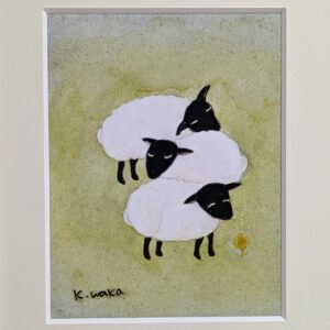 日本画 のおすすめ作品・人気作家 アートのある暮らし mineral パワーストーン 日本画 羊 赤緑 鉱物 寄り添い インテリア絵画 アート