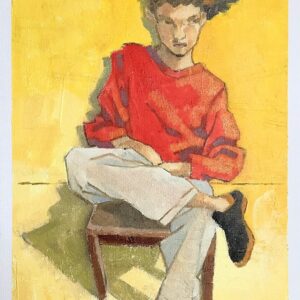 油絵 のおすすめ作品・人気作家 人物 油絵 赤 青年 インテリア絵画 アート